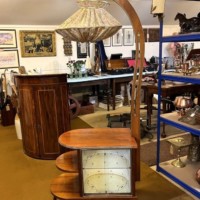 Mid Century Walnut Cocktail Cabinet / Floor Light by Wilhelm Krechlok Kg