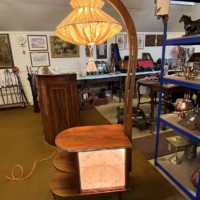 Mid Century Walnut Cocktail Cabinet / Floor Light by Wilhelm Krechlok Kg