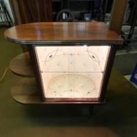 Mid Century Walnut Cocktail Cabinet / Floor Light by Wilhelm Krechlok Kg