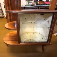 Mid Century Walnut Cocktail Cabinet / Floor Light by Wilhelm Krechlok Kg