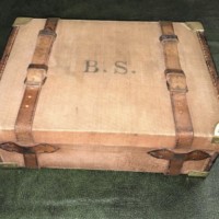 Canvas and Leather Brass Bound Cartridge Case