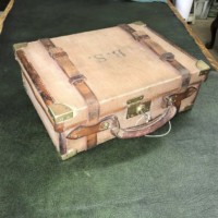 Canvas and Leather Brass Bound Cartridge Case