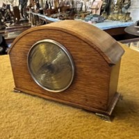 Vintage French Oak Cased Mantle Clock Retailed by Geo Jamieson Aberdeen