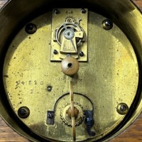 Vintage French Oak Cased Mantle Clock Retailed by Geo Jamieson Aberdeen