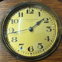 Vintage French Oak Cased Mantle Clock Retailed by Geo Jamieson Aberdeen