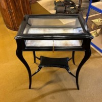 Antique Ebonised Bijouterie Display Cabinet