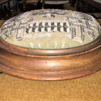 Walnut Footstool Beaded Covers