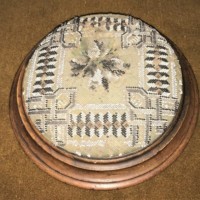 Walnut Footstool Beaded Covers