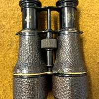 WW1 Military Binoculars by Colmont Paris in Leather Case Stamped 19 HLI for 19th Volunteer Battalion Highland Light Infantry