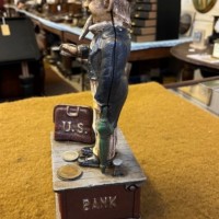 Vintage Cast Iron Uncle Sam U.S. Coin Bank