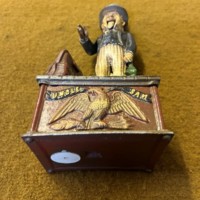 Vintage Cast Iron Uncle Sam U.S. Coin Bank