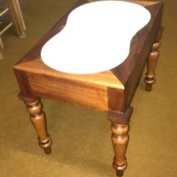 Antique Mahogany Side Table / Ceramic Bidet / Baby Bath