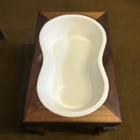 Antique Mahogany Side Table / Ceramic Bidet / Baby Bath