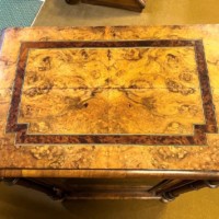Victorian Inlaid Burr Walnut Display / Music Cabinet