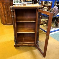 Victorian Inlaid Burr Walnut Display / Music Cabinet