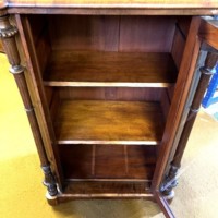 Victorian Inlaid Burr Walnut Display / Music Cabinet