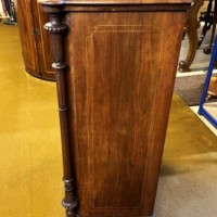 Victorian Inlaid Burr Walnut Display / Music Cabinet