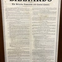 Vintage The Rules of Billiards in Original Oak Frame