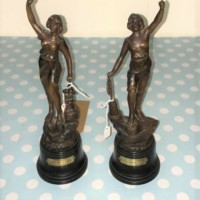 Pair French Spelter Figures