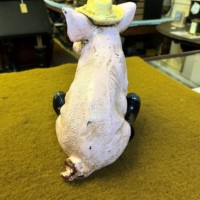 Vintage Cast Iron Pig in Boots Door Stop