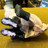 Vintage Cast Iron Pig in Boots Door Stop