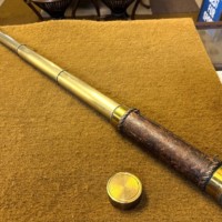 Antique Leather and Brass 3 Draw Telescope