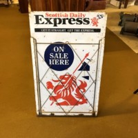 Vintage Scottish Daily Express Newsagents Advertising Sign