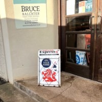 Vintage Scottish Daily Express Newsagents Advertising Sign