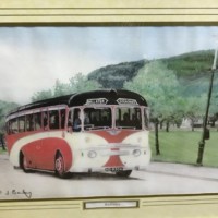 Pair of Vintage Bus Prints by D J Bailey