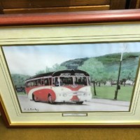 Pair of Vintage Bus Prints by D J Bailey