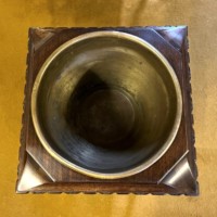 Edwardian Mahogany Jardiniere Stand with Original Brass Liner
