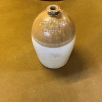 Antique Large Stoneware Flagon John Bisset & Coy Wine Merchants 37 Queen Street Aberdeen