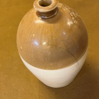Antique Large Stoneware Flagon John Bisset & Coy Wine Merchants 37 Queen Street Aberdeen