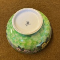 Vintage Maling Lustre Bowl Pattern 6402 Primrose Border, Victoria Green