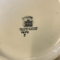 Vintage Maling Lustre Bowl Pattern 6402 Primrose Border, Victoria Green