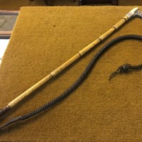 Vintage Faux Bamboo Riding Crop / Whip with Silver Mount