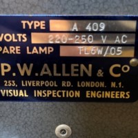 Vintage P.W.Allen & Co Ultra Violet Engineers Inspection Lamp Type A409