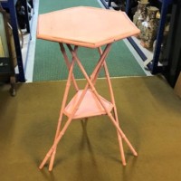 Pink Bamboo Tripod Occasional Table