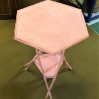 Pink Bamboo Tripod Occasional Table