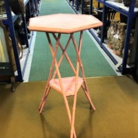 Pink Bamboo Tripod Occasional Table