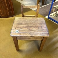 Antique Solid Oak Childs School Desk and Chair