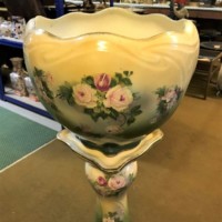 Ceramic Jardiniere and Stand