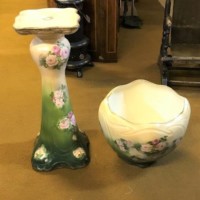 Ceramic Jardiniere and Stand