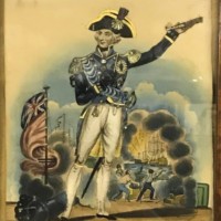 Rare Victorian Tinsel Print 'Admiral Lord Nelson'