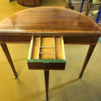 Edwardian Inlaid Mahogany Demi Lune Card / Games Table