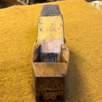 Antique Beech Coffin Block Smoothing Plane with Metal Sole Plate by A Mathieson & Son, Glasgow & Edinburgh