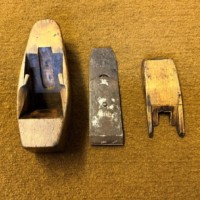 Antique Beech Coffin Block Smoothing Plane with Metal Sole Plate by A Mathieson & Son, Glasgow & Edinburgh