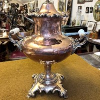 Victorian Copper Brass Samovar Urn with Ceramic Handles