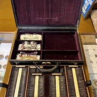 Antique Opticians Travelling Eye Testing Kit Complete with Trial Lenses and Adjustable Frame