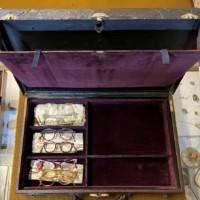 Antique Opticians Travelling Eye Testing Kit Complete with Trial Lenses and Adjustable Frame